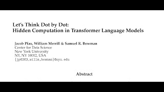 : [QA] Lets Think Dot by Dot: Hidden Computation in Transformer Language Models