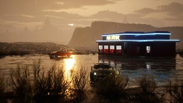 Create an American Diner using blender and UE5- How to Make a Road, Landscape for beginners | Part 2