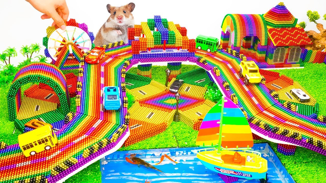 How To Build Classic 3 Storey Race Villa With Mini Twin House, Water Slide and Fish Pond for Turtles