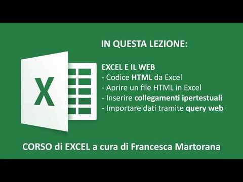 EXCEL tutorial 16: Excel e il Web (HTML e importazioni con query web)