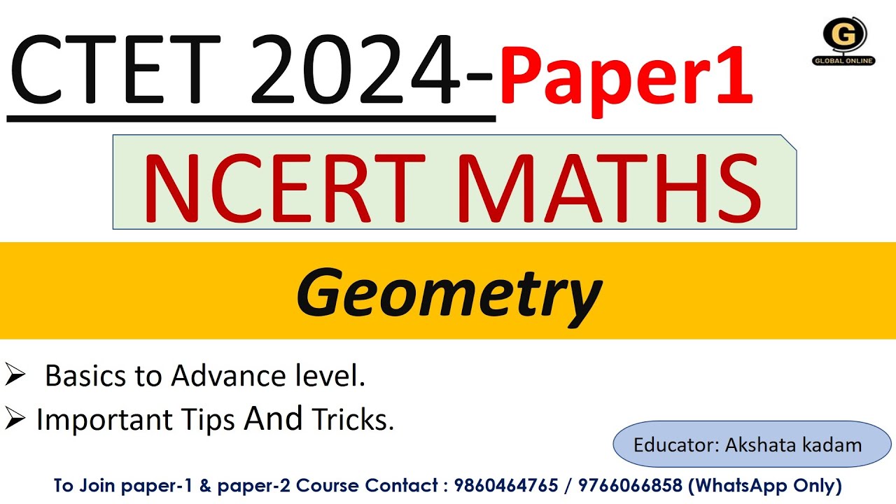 Geometry for Ctet Maths Paper 1 | Ctet Maths paper 1 preparation | CTET ...
