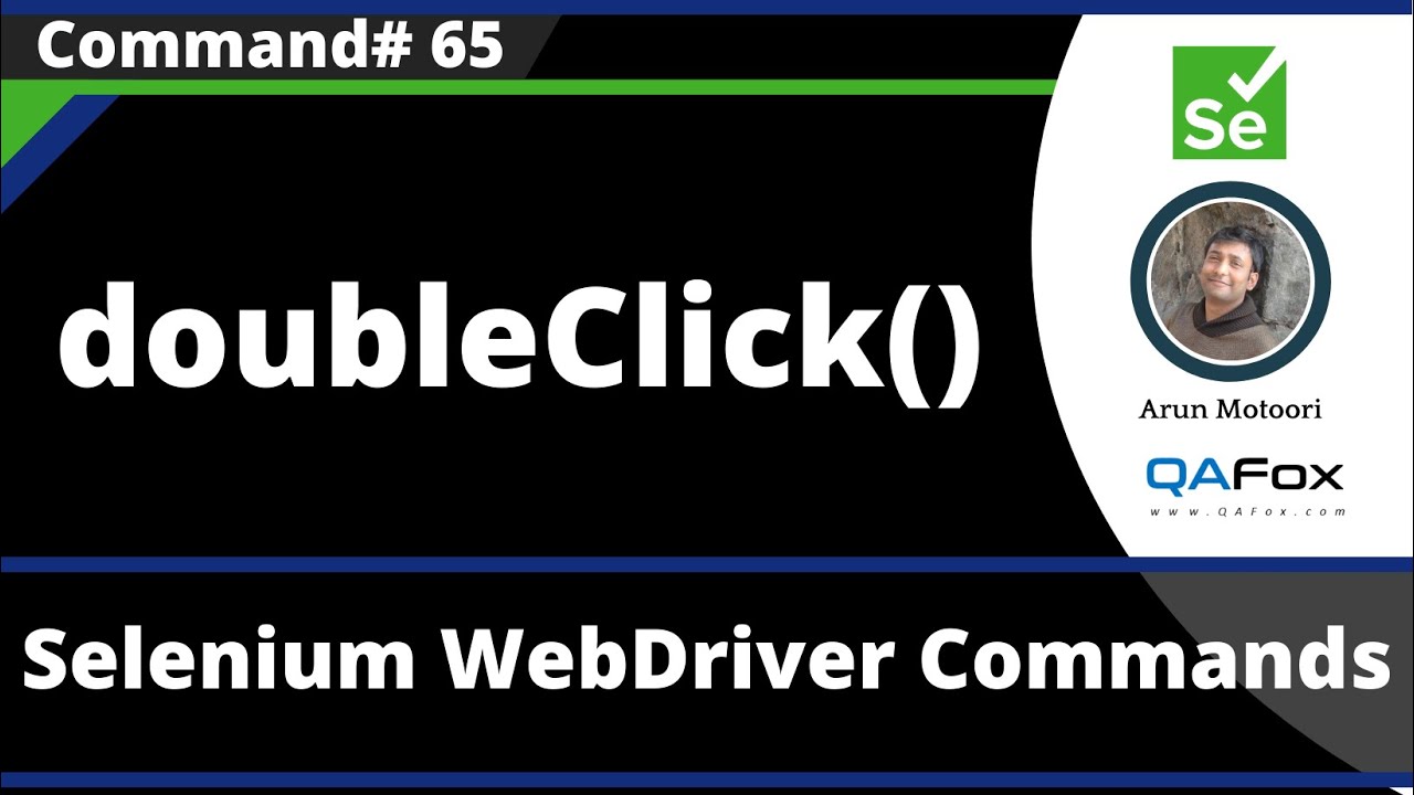 Doubleclick() Command - Selenium Webdriver