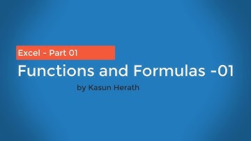 Excel Sinhala | Functions and Formulas  - 01