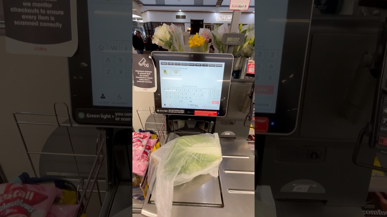 Coles self-checkout vegetable recognition AI working quite well!