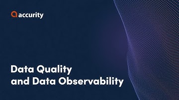 An introduction to the Accurity Data quality and data observability solution
