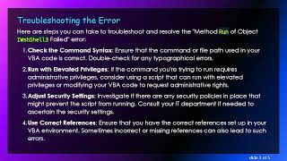 Solving the Method Run of Object IWshShell3 Failed Error in Excel VBA