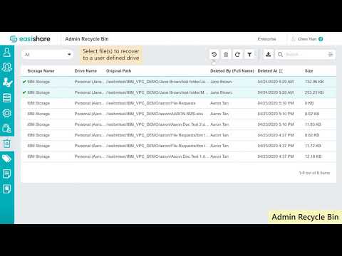 Restore Files with 2-Stage Recycle Bin in EasiShare