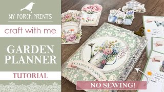 GARDEN PLANNER TUTORIAL 50🌼+FREEBIE | Gardening No-Sew Journal |  My Porch Prints Junk Journal Ideas