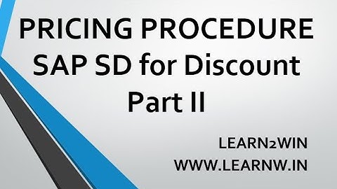 pricing procedure in sap sd with Discount | calculation procedure | pricing schema #sap #learn2win