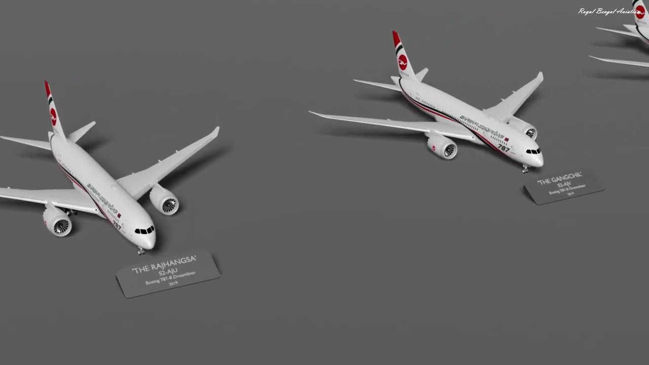 [3D] Biman Bangladesh Airlines - 1972 to 2021 Fleet Display