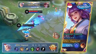 Kagura Summer Festival Revamp! 18 Kills Tanpa Mati dengan Item ini | Mobile Legends