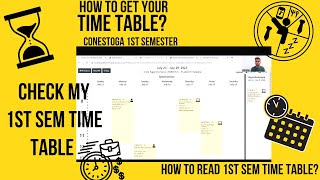 Time Table of Conestoga First Semester