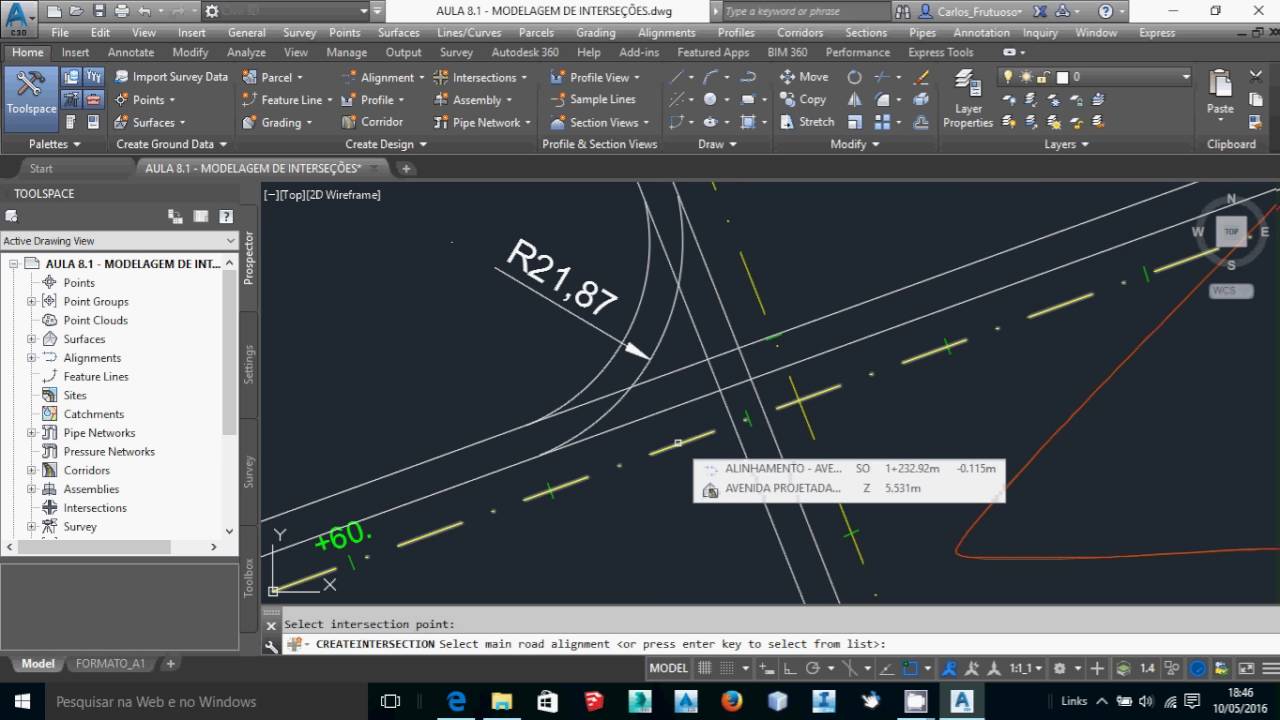 Modelagem de Interseções Autocad Civil 3D