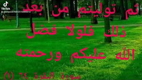 ثم توليتم من بعد ذلك فلولا فضل الله عليكم ورحمته.. )سورة البقرة 64  (1 )