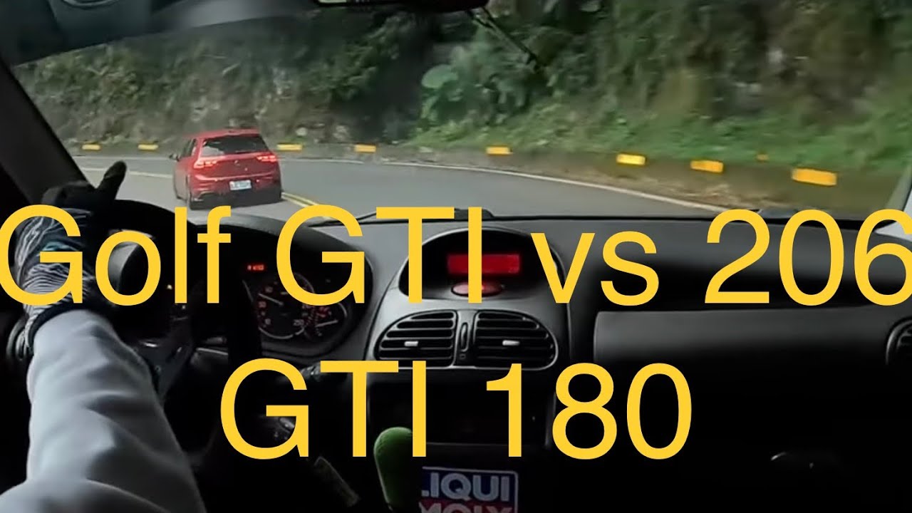Porsche  & Golf GTI  VS  206 RC  (VAG 遇上PSA) mountain drive