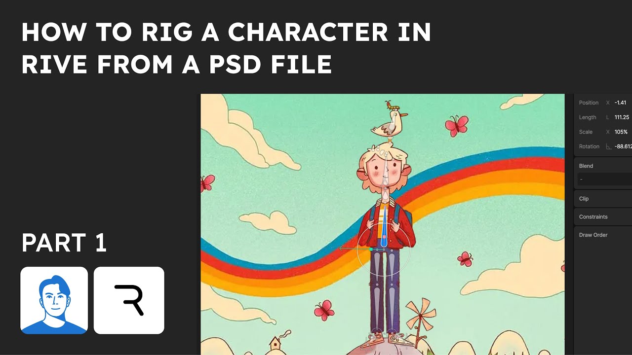 How Rive Work P1: How to Rig a Character in Rive from a PSD File | Tạo animation nhân ...