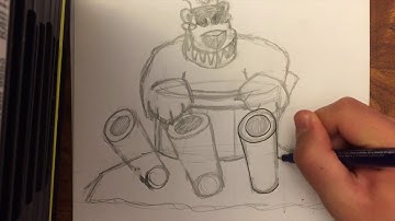 I draw Bearminator from Crash Bash