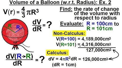 Calculus 1: Rate of Change (3 of 10) Volume of Balloon (w.r.t. Radius): Ex. 2
