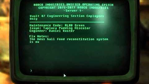Fallout 3 Walkthrough - Pip Boy and Terminal #121 - V87 Engineering