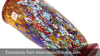 Murano Millefiori Art Glass Vase