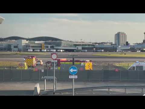 Ongoing incident at London Heathrow, lots of emergency vehicles rushing to the airport