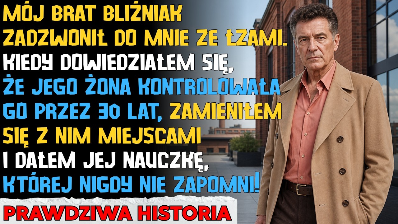 Nagle zadzwonił telefon, a w słuchawce usłyszałem własny płacz. „Tomek, nie rozłączaj się”, powiedział mój brat bliźniak, a jego żona w tle odliczała czas i żądała oddania telefonu. „Już nie wiem,...