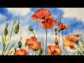 Easy stepbystep guide to painting a beautiful poppy field in watercolours