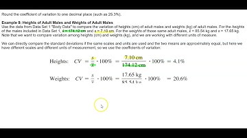 Math 14 3.2 Example 9: Find the Coefficient of Variation