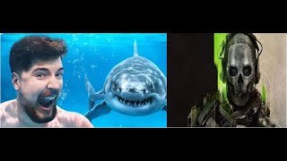 Would You Swim With Sharks For 100,000 - REACTING TO MRBEAST