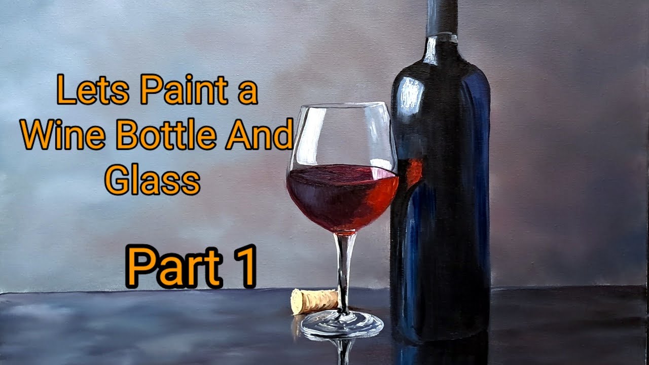 Давайте раскрасим винную бутылку и бокал вина. Часть 1.