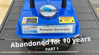 Chicago electric 2 stroke GENERATOR abandoned for 10 YEARS. Part 1