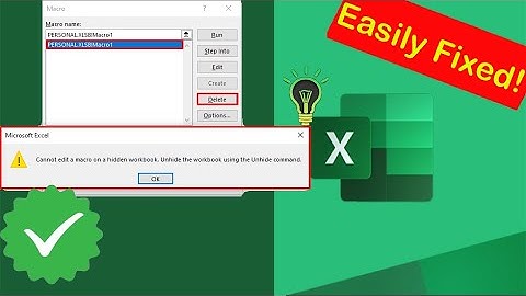 How to Fix "Microsoft Excel Cannot Edit a Macro on a Hidden Workbook" Error?- | Excel Tech & Tricks