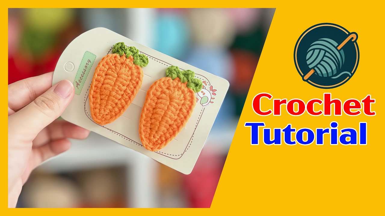How to Crochet a Carrot Hair Clip 🥕| Easy Crochet Hair Accessories Tutorial | Step by Step