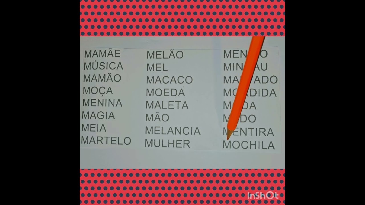 PALAVRAS INICIADAS COM A CONSOANTE M!!!PRÓ IVANI  !