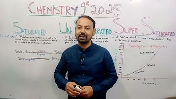 Saturated,Unsaturated,Supersaturated  | Lecture No 06| Chap#No 1|Chemistry 9th Class new Book 2025.