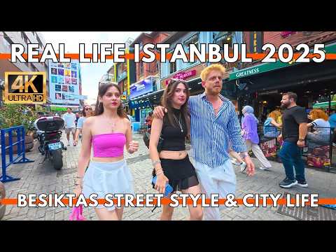 Istanbul Turkey 2025 | Real Life in BESIKTAS: Cafes, Bars, Street Foods & Local Vibes in 4K