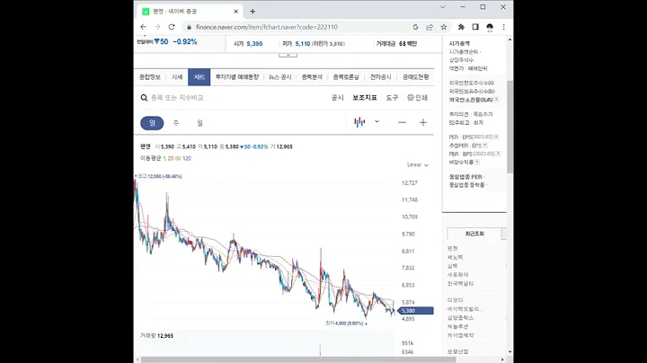 222110팬젠 주가 전망 및 차트 분석