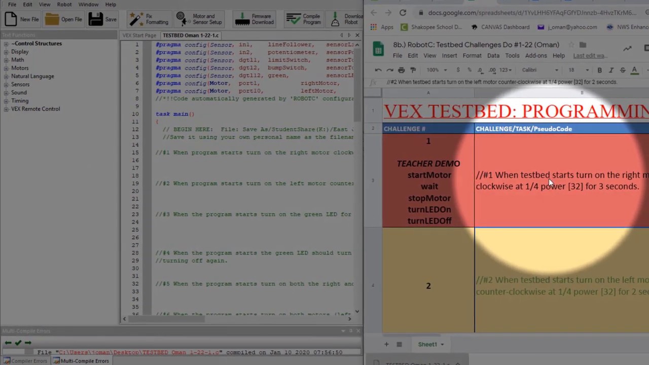 RobotC TestBed Problems #1-22 2020 - YouTube