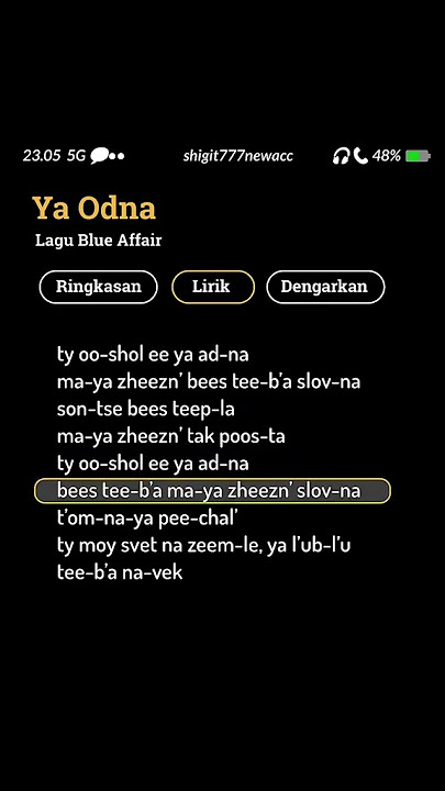 judul lagu Ya odna