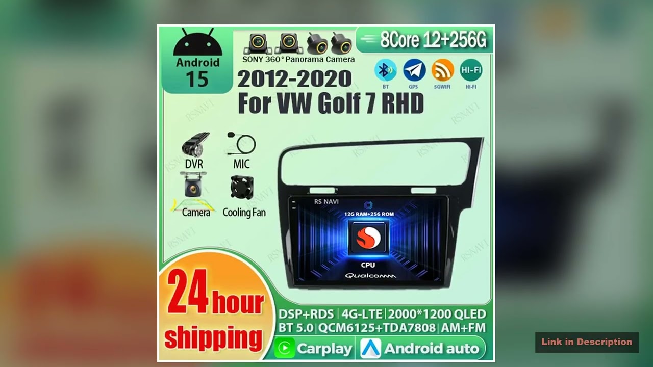 Android 15 Car Radio For Volkswagen VW Golf 7 MK7 GTI 20122021 Right Hand Drive RHD Carplay
