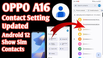 OPPO A16 Contact Setting | How to Copy Sim Number | Import Export & Delete All contacts in OPPO A16