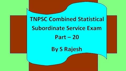TNPSC Combined Statistical Subordinate Service Exam  Part - 20