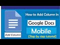 How To Add Column In Google Docs Mobile