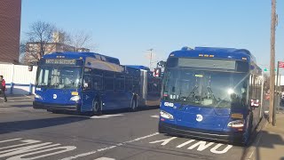 Laguarida, College Point and JFK Depot buses action at Queens Blvd