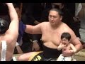 旭天鵬・最後の横綱土俵入り・太刀持ち　鈴木おさむ＆大島美幸夫妻の長男笑福（えふ）くん初土俵!!
