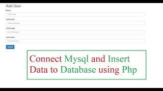 Save HTML Form Data to a MySQL Database using PHP