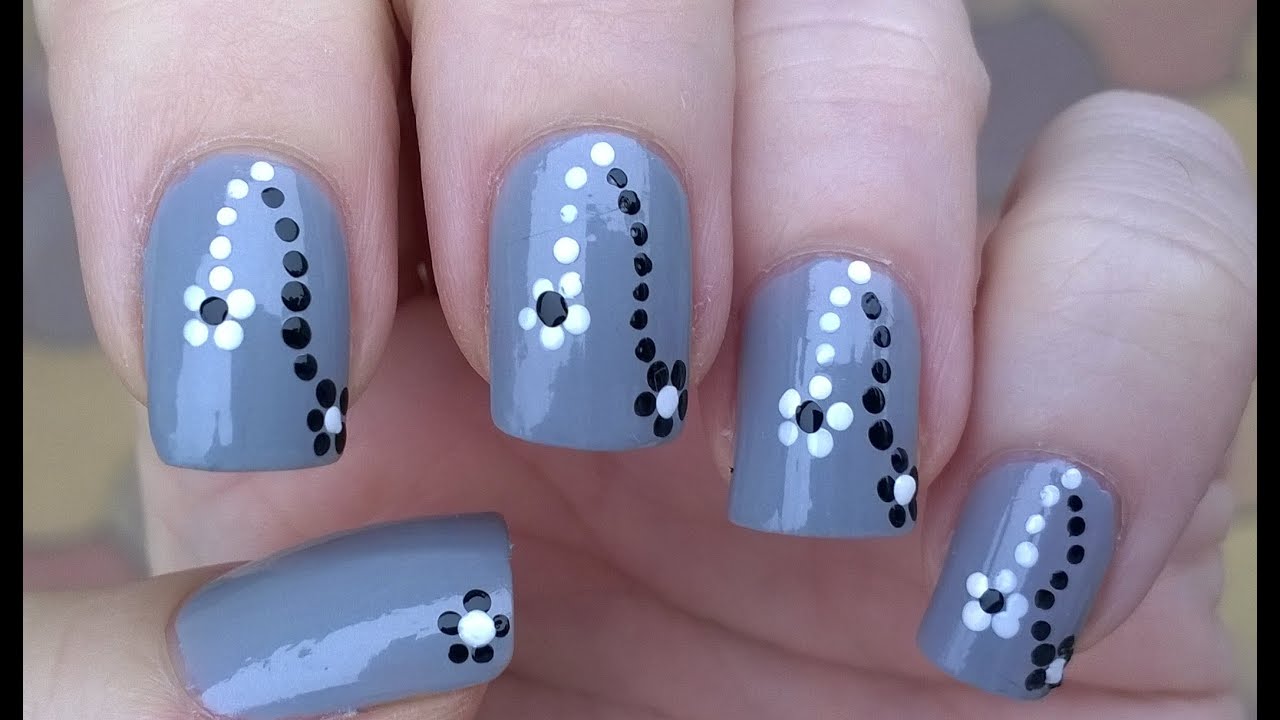 easy nail art design with dotting tool