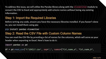 How to Easily Convert a CSV to Excel and Add a Header Row with Pandas