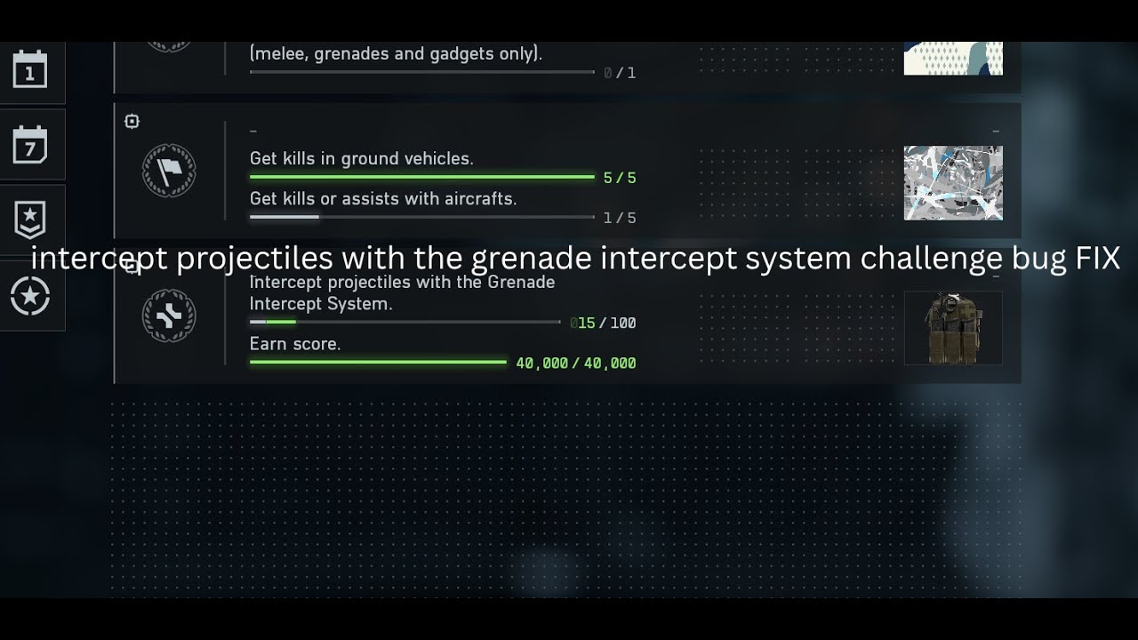 Intercept projectiles with the grenade intercept system challenge bug ...