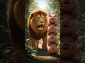 Four Pigs Scare the Lion Away Funny Jungle Story #FunnyJungleStory #PigVsLion #FourPigsStory#shorts